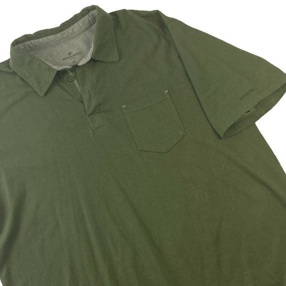 Woolrich Size XL Extra Large Men's Green 100% Cotton Short Sleeve Polo Shirt - Picture 2 of 5